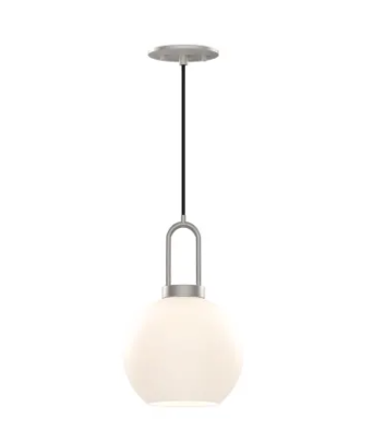 Alora Mood PD601608BNOP Soji 8" Wide Mini Pendant with Frosted Glass Shade Brushed Nickel Finish