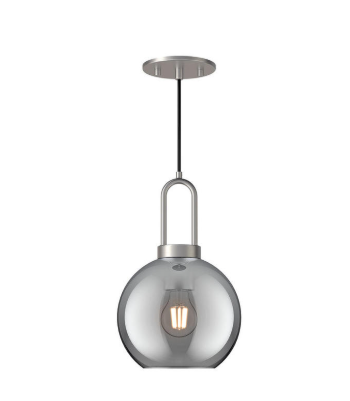 Alora Mood PD601608BNSM Soji 1 Light 7.88 inch Brushed Nickel Pendant Ceiling Light in Smoke Glass