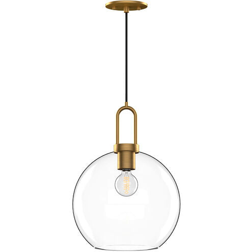 Alora Mood PD601710AGCL Soji 1 Light 9.88 inch Aged Gold Pendant Ceiling Light in Clear