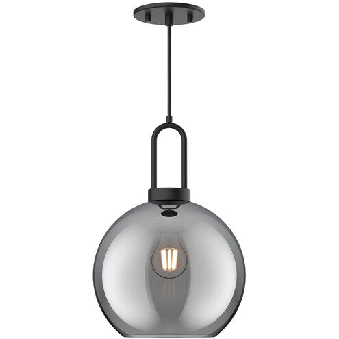 Alora Mood PD601710MBSM Soji 1 Light 9.88 inch Matte Black Pendant Ceiling Light in Smoke Glass