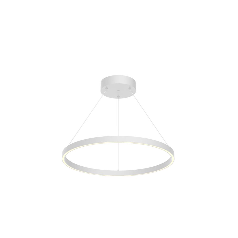 Kuzco Lighting PD87124-WH-UNV-010 Cerchio 24 inch LED Pendant in White with Frosted Silicone Diffuser, Color Temperature 3000K, Wattage 51W
