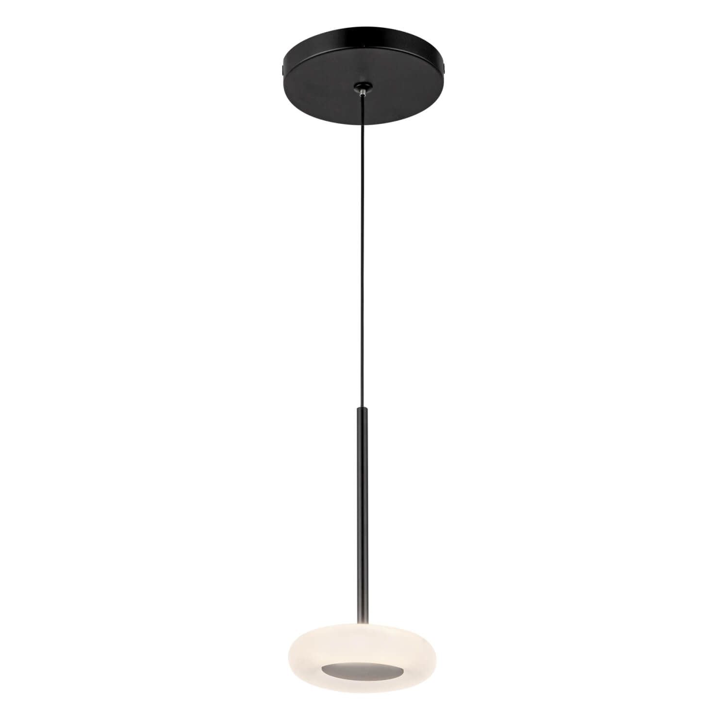 Kuzco Lighting PD97204-BK/FR Stephord 4 inch LED Pendant in Black with Frosted Glass Shade, Voltage 120V, Color Temperature 3000K