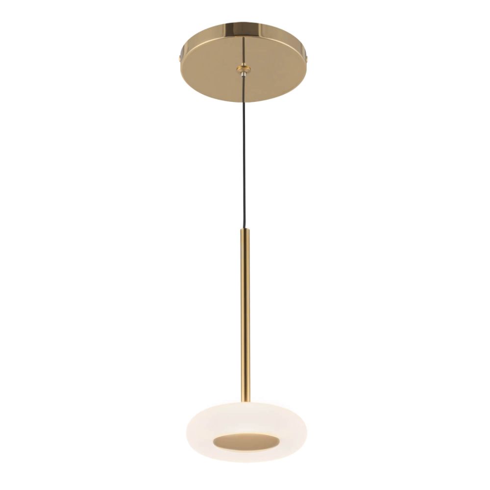 Kuzco Lighting PD97204-MRB/FR Stephord 4 inch LED Pendant in Metallic Brass with Frosted Glass Shade, Voltage 120V, Color Temperature 3000K