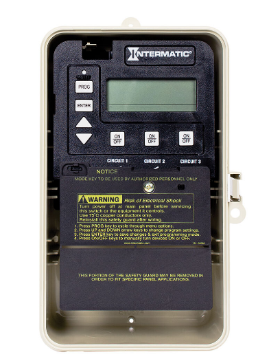 Intermatic PE153PF 24-Hour Electronic Time Control, 3-Circuit, Freeze Protection Probe, Type 3R Plastic Enclosure
