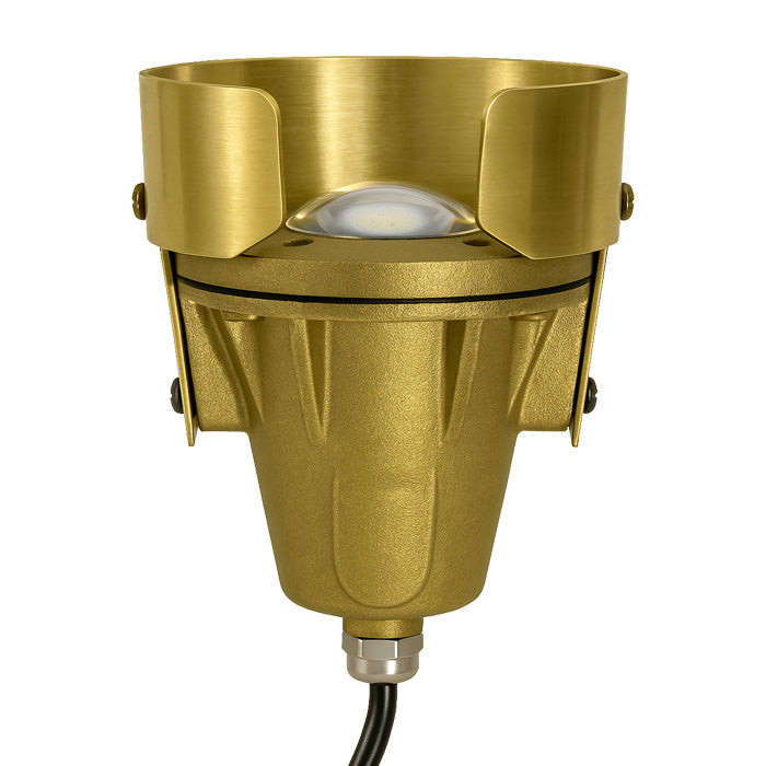 Focus Industries PGL05L22BLUE 3W LED MR16 Brass Putting Cup Light - Wattage: 3W - Lumens: 270lm - Lead Wire: 25Ft - CCT: 2700K - Lens: Blue - Finish: Unfinished Brass