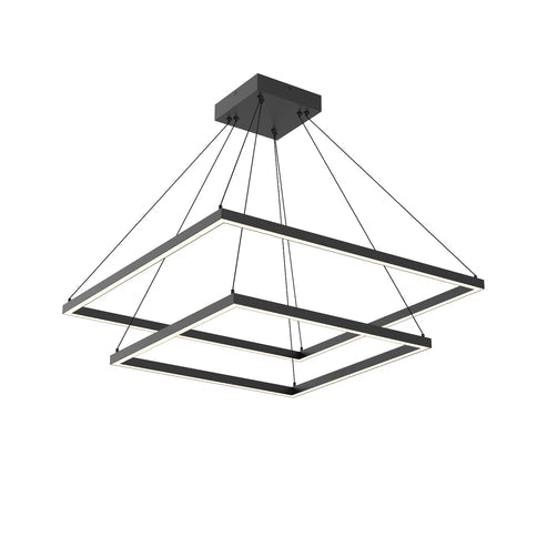 Kuzco Lighting CH88232-BK-UNV-010 Piazza 32-in 2 Layer Chandelier Ceiling Light - CCT: 3000K - Finish: Black