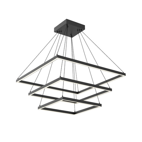 Kuzco Lighting CH88332-BK-UNV-010 Piazza 32-in 3 Layer Chandelier Ceiling Light - CCT: 3000K - Finish: Black
