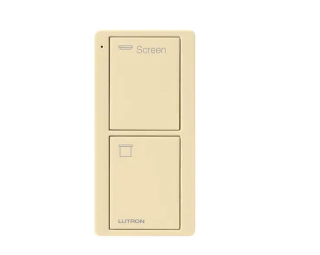Lutron PJ2-2B-GIV-S08 2-Button Pico Smart Remote - Screen Icons and Text ("Screen") - Ivory
