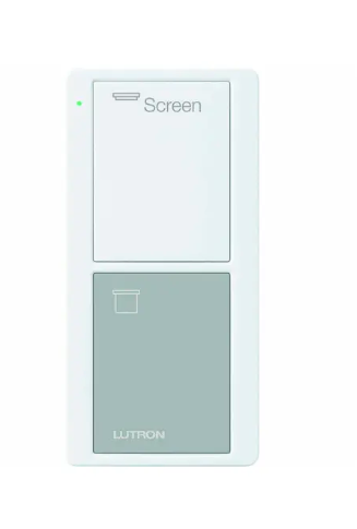 Lutron PJ2-2B-GWG-S08 2-Button Pico Smart Remote - Screen Icons and Text ("Screen") - White/Gray Finish