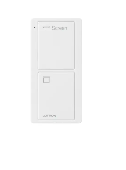 Lutron PJ2-2B-GWH-S08 2-Button Pico Smart Remote - Screen Icons and Text ("Screen") - White Finish