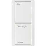 Lutron PJ2-2B-TSW-P02 Pico Wireless Scene Keypad - 2-button - Bedside Text - Snow Finish