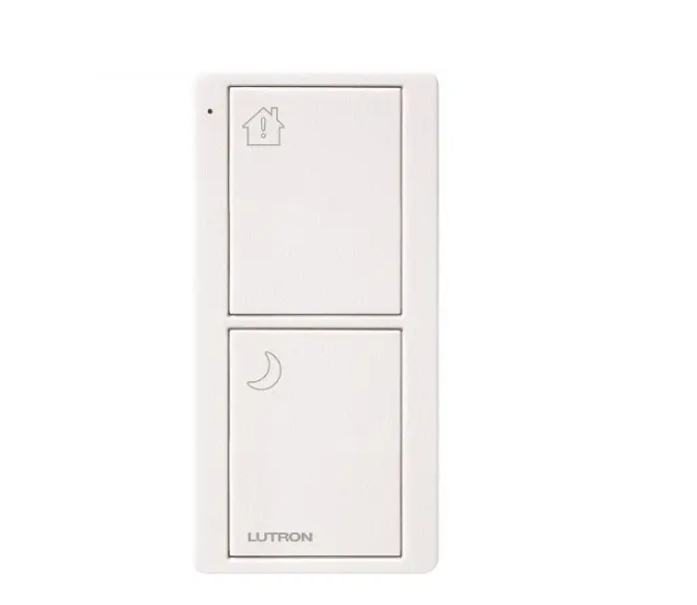 Lutron PJ2-2B-TSW-P12 2-Button Bedside Scene Pico Smart Remote - Alert/Goodnight Icons - Snow