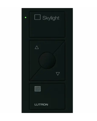 Lutron PJ2-3BRL-GBL-S06 Original 3-Button Pico Smart Remote with Raise/Lower and Preset, Shade Icons and Text ("Skylight"), Black
