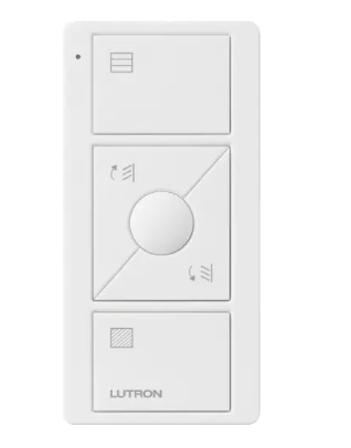 Lutron PJ2-3BRL-GWH-S10 Original 3-Button Pico Smart Remote with Raise/Lower and Preset, Tilt Blind Icons, White Finish