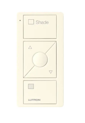 Lutron PJ2-3BRL-TBI-S02 Original 3-Button Pico Smart Remote with Raise/Lower and Preset - Shade Icons and Text ("Shade") - Biscuit Finish