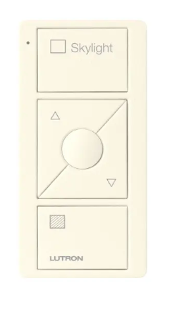 Lutron PJ2-3BRL-TBI-S06 Original 3-Button Pico Smart Remote with Raise/Lower and Preset - Shade Icons and Text ("Skylight") - Biscuit Finish