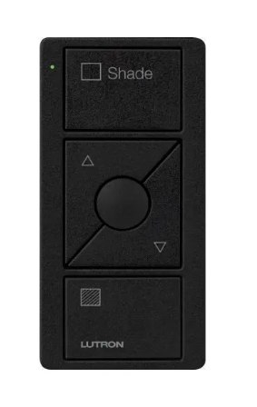 Lutron PJ2-3BRL-TMN-S02 Original 3-Button Pico Smart Remote with Raise/Lower and Preset - Shade Icons and Text ("Shade") - Midnight Finish