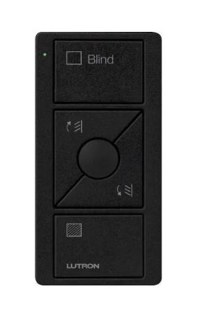 Lutron PJ2-3BRL-TMN-S05 3-Button Pico Smart Remote with Raise/Lower and Preset - Shade Icons and Text ("Blind") - Midnight Finish
