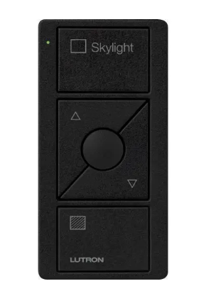 Lutron PJ2-3BRL-TMN-S06 Original 3-Button Pico Smart Remote with Raise/Lower and Preset, Shade Icons and Text ("Skylight"), Midnight