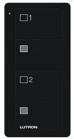 Lutron PJ2-4B-GBL-S21 Pico 4-button Wireless Remote Control, 2-group Shade Control, Standard Engraving, Black