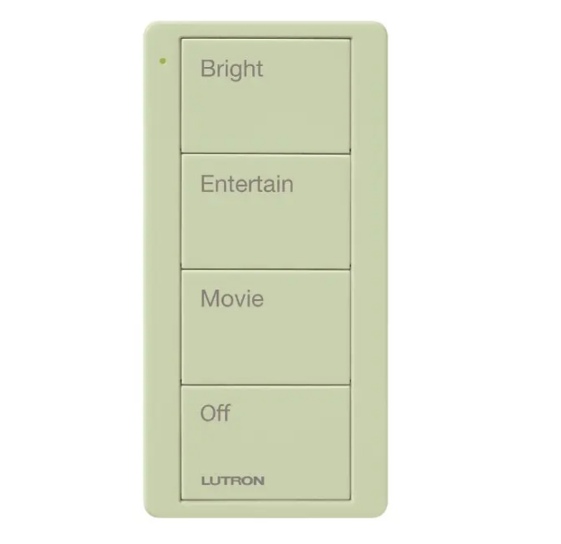Lutron PJ2-4B-GIV-P01 4-Button Pico Smart Remote - Scene Keypad - Family Room Text Engraving - Ivory