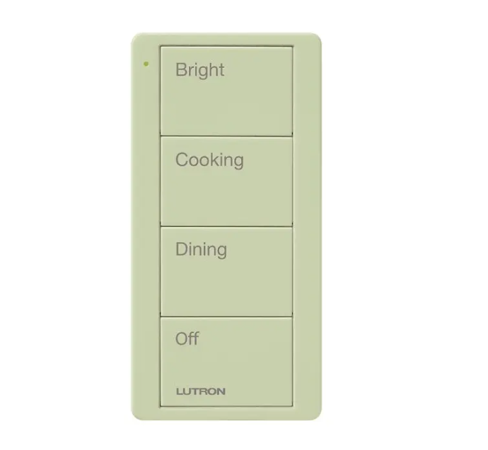 Lutron PJ2-4B-GIV-P02 4-Button Pico Smart Remote - Scene Keypad - Kitchen Text Engraving - Ivory