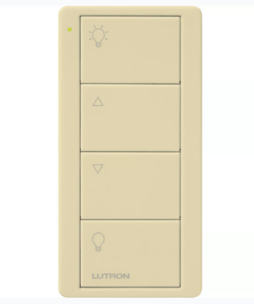 Lutron PJ2-4B-IV-L01P 4-Button Zone Control, Pico Smart Remote, with Light Icons, Ivory