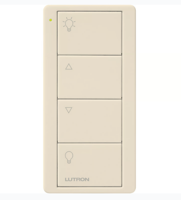 Lutron PJ2-4B-LA-L01P 4-Button Zone Control, Pico Smart Remote, with Light Icons, Light Almond