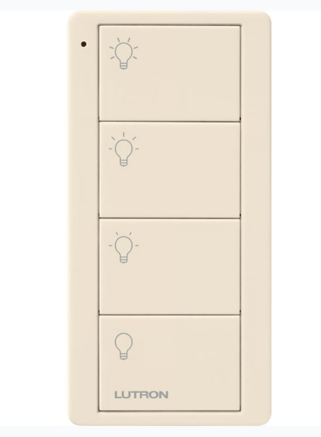 Lutron PJ2-4B-LA-L31P 4-Button, Scene Control, Pico Smart Remote, with Light Icons, PJ2-4B-LA-L31, Light Almond