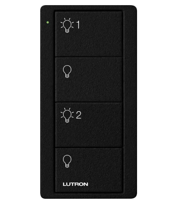 Lutron PJ2-4B-TMN-L21 4-Button Pico Smart Remote - 2 Group Control - Light Icons - Midnight