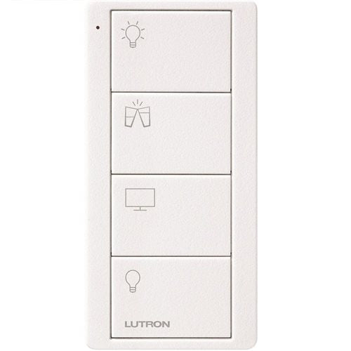Lutron PJ2-4B-TSW-P11 Pico Wireless Scene Keypad - 4-button - Family Room Icons - Snow Finish