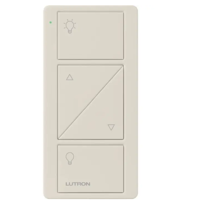Lutron PJL-2BRL-GLA-L01 Pico Line Powered Wireless Control - 2 Button with Raise/Lower - Light Almond
