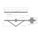 MaxLite PL-XAB4-B Wood Pole, Angle Mount Crossarm, 4 Fixtures, Bronze Finish