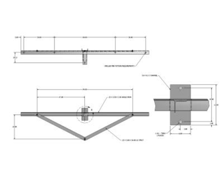 MaxLite PL-XAB5-B Wood Pole, Angle Mount Crossarm, 5 Fixtures, Bronze Finish