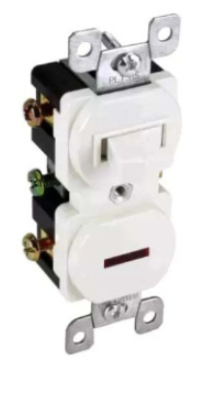 Orbit PLTS15-W 15A Single Pole Toggle Switch & Neon Pilot Light, White Finish