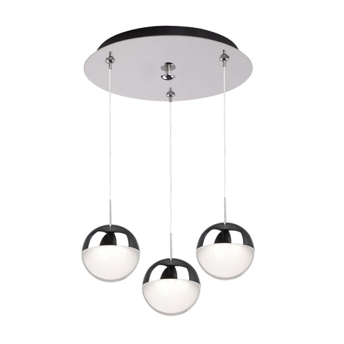 Kuzco Lighting MP402801CH-03 Pluto 4-in 3 Head Multi Pendant Ceiling Light - CCT: 3000K - Finish: Chrome