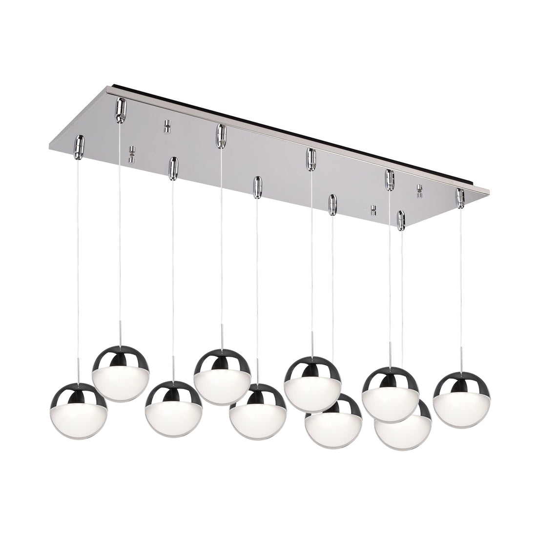 Kuzco Lighting MP402801CH-10 Pluto 4-in 10 Head Multi Pendant Ceiling Light - CCT: 3000K - Finish: Chrome