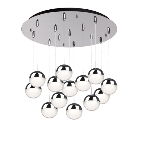 Kuzco Lighting MP402801CH-13 Pluto 4-in 13 Head Multi Pendant Ceiling Light - CCT: 3000K - Finish: Chrome