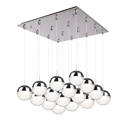 Kuzco Lighting MP402801CH-16 Pluto 4-in 16 Head Multi Pendant Ceiling Light - CCT: 3000K - Finish: Chrome