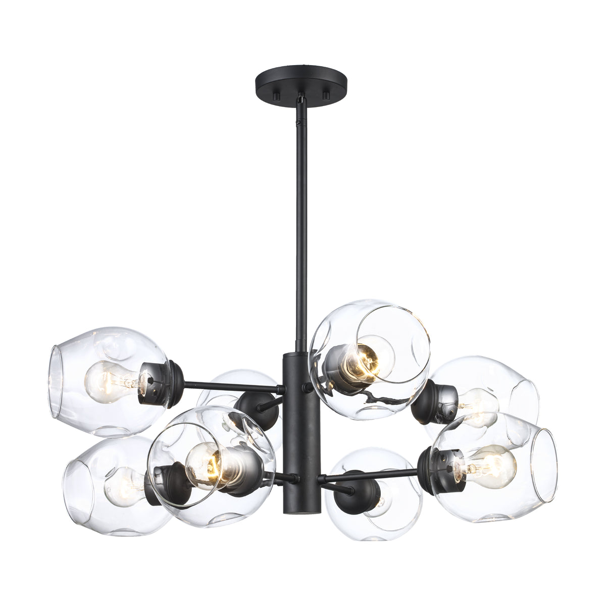 Trans Globe Lighting PND-2125 BK Xia 8 Light Black pendant ceiling light