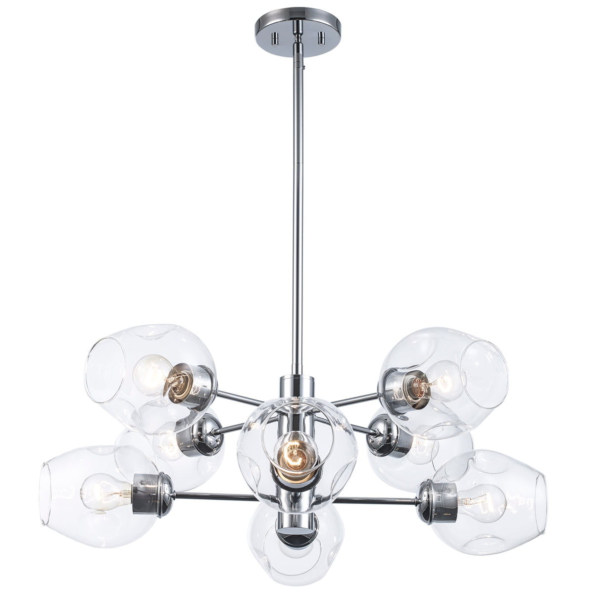 Trans Globe Lighting PND-2125 PC Xia 8 light polished chrome pendant ceiling light