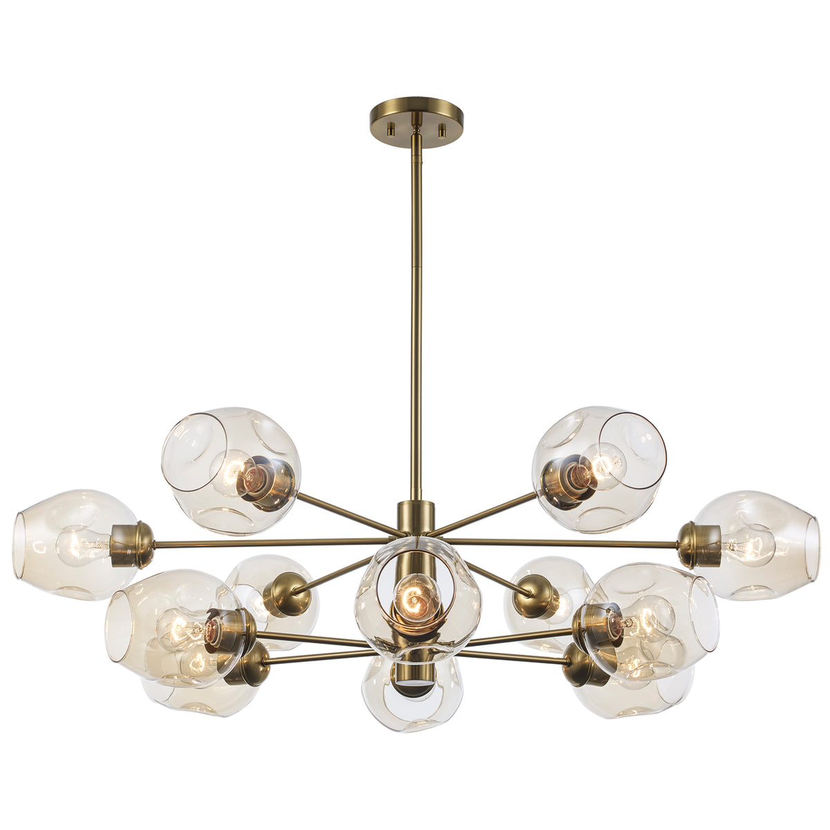 Trans Globe Lighting PND-2127 AG Clusters 12 light antique gold pendant ceiling light