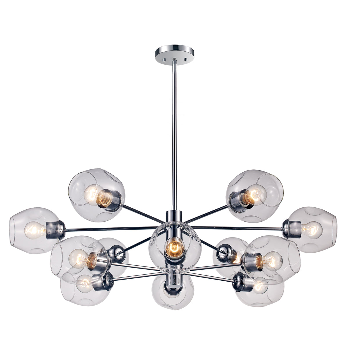 Trans Globe Lighting PND-2127 PC 12 light polished chrome pendant ceiling light