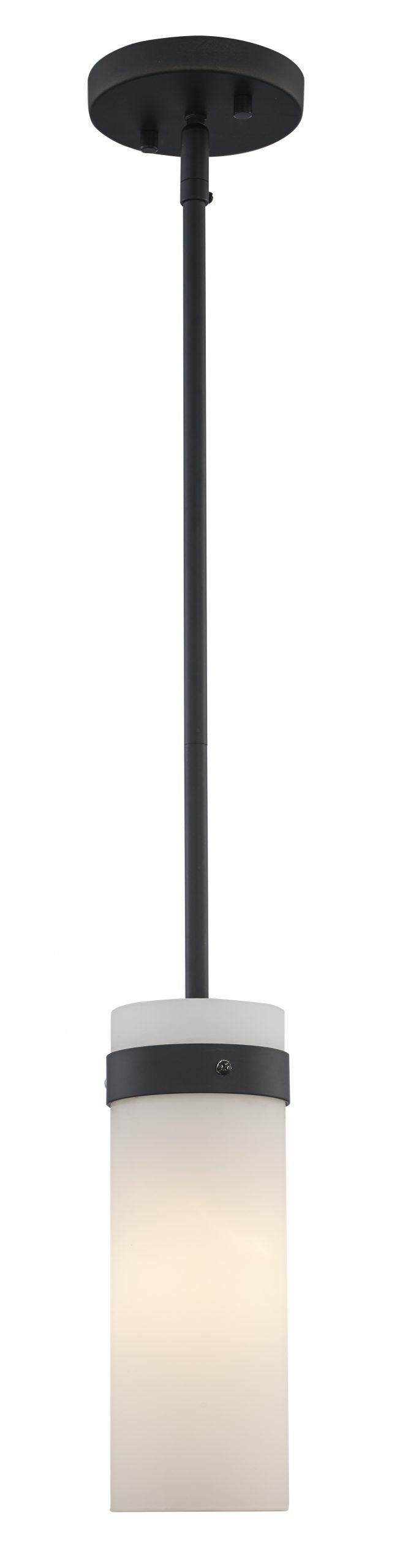 Trans Globe Lighting PND-2176 BK Crosby 1 Light Black pendant ceiling light with white glass