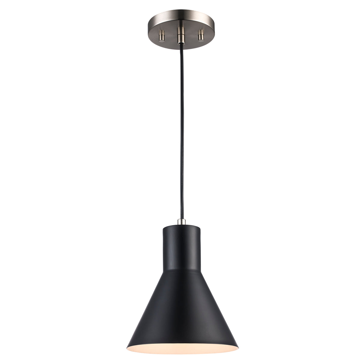 Trans Globe Lighting PND-2202 BK-BN Belinda black and brushed nickel pendant light