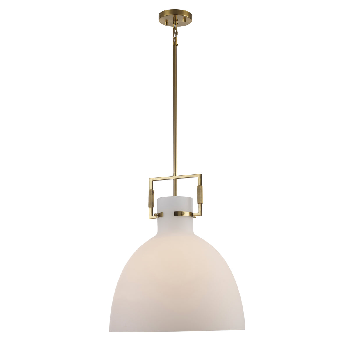 Trans Globe Lighting PND-2229 AG-WF Ameranth 1 light pendant in antique gold with white frosted shade