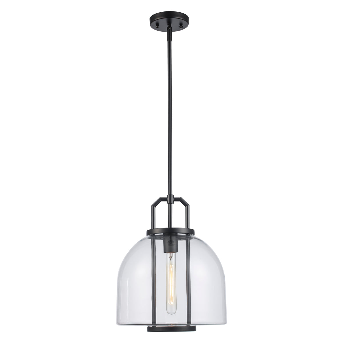 Trans Globe Lighting PND-2230 BK Rhapsody black glass dome pendant light
