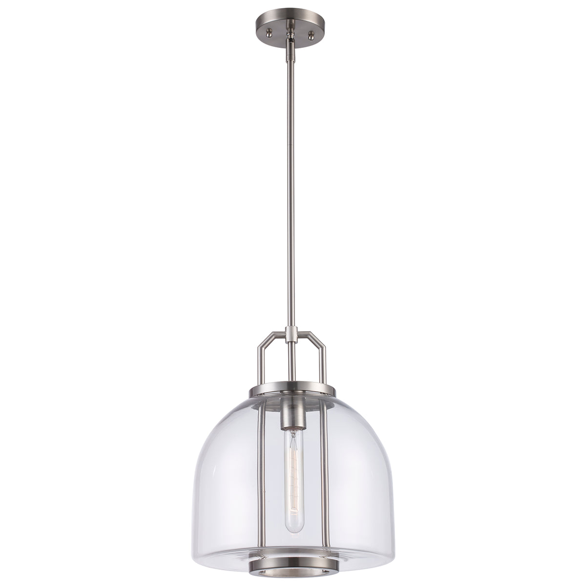Trans Globe Lighting PND-2230 BN Rhapsody 1 light brushed nickel pendant ceiling light