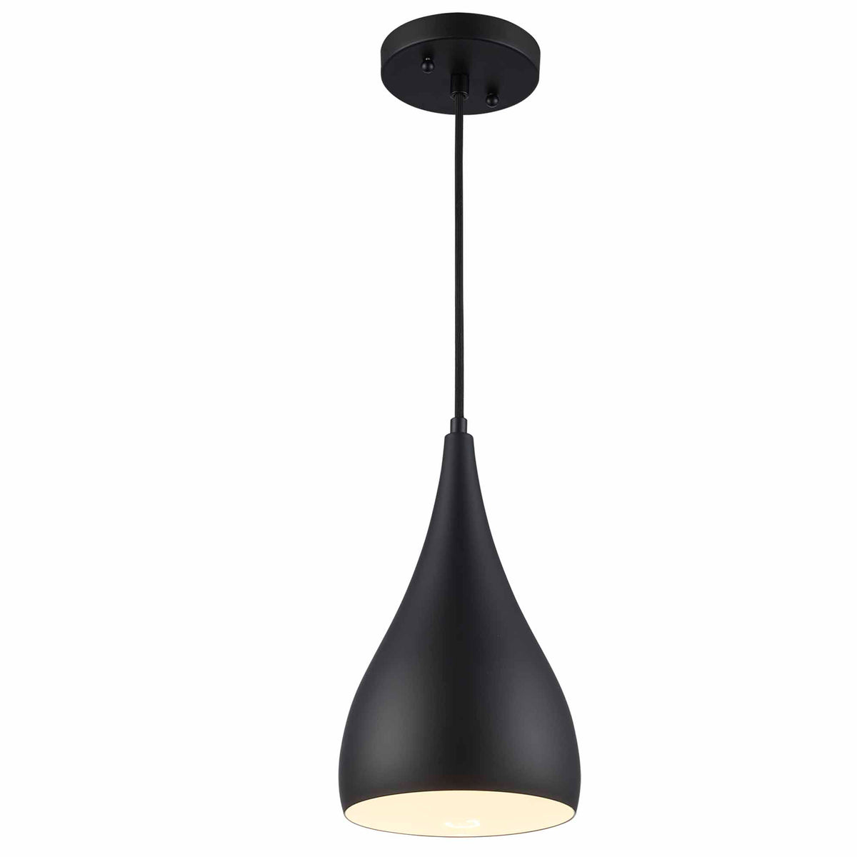Trans Globe Lighting PND-2237 BK black 1 light pendant ceiling light angled view