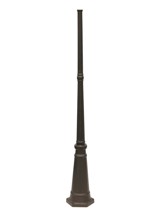 Westgate POL-D2-6FT-3PC-BR 6ft Decorative Residential Light Pole, 2" Top Tenon, Bronze Finish